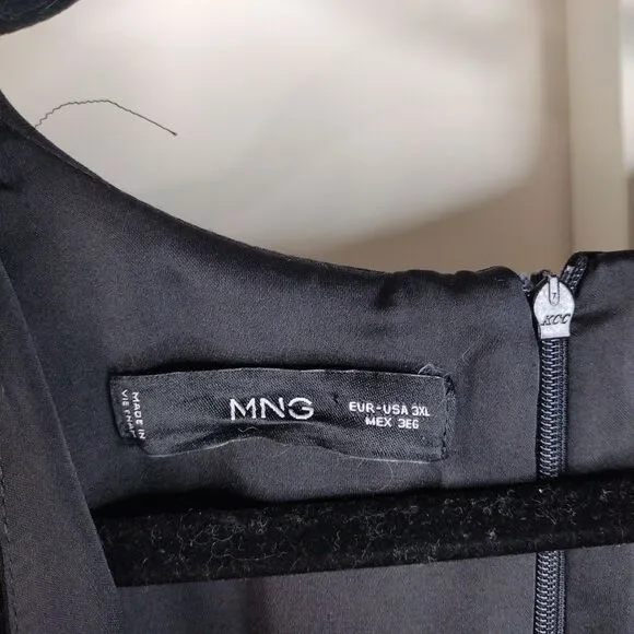 MNG V Neck Wide Leg Short Sleeve Jumpsuit Plus Size 3x Black Minimalist Belt - Picture 8 of 11